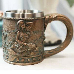 Rustic Nautical Ocean Coral Reef Mermaid With Seashells Coffee Tea Mug